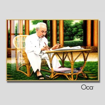 Bức Tranh Chủ tịch Hồ Chí Minh | Khung hợp kim cao cấp | Mã T0481 | Oca
