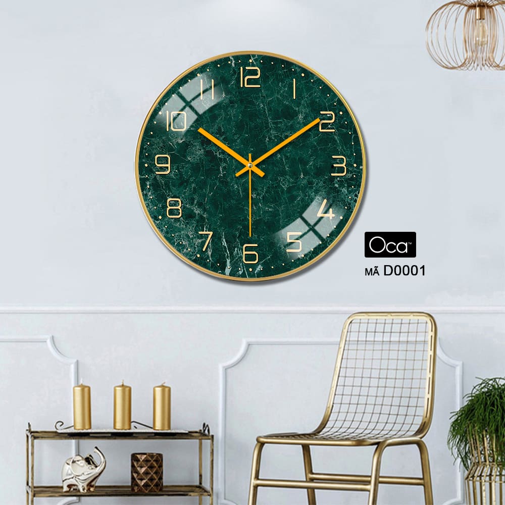 Đồng hồ họa tiết cẩm thạch | Tráng gương | Mã D0001 | Oca - Ảnh 2