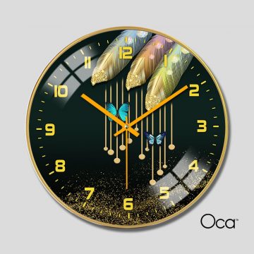 Đồng hồ lông vũ nghệ thuật | Tráng gương | Mã D0006 | Oca