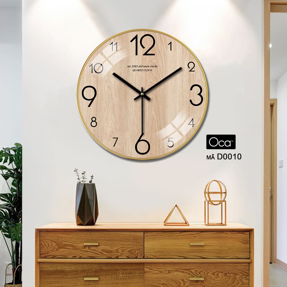 Đồng hồ họa tiết vân gỗ | Tráng gương | Mã D0010 | Oca - Ảnh 4