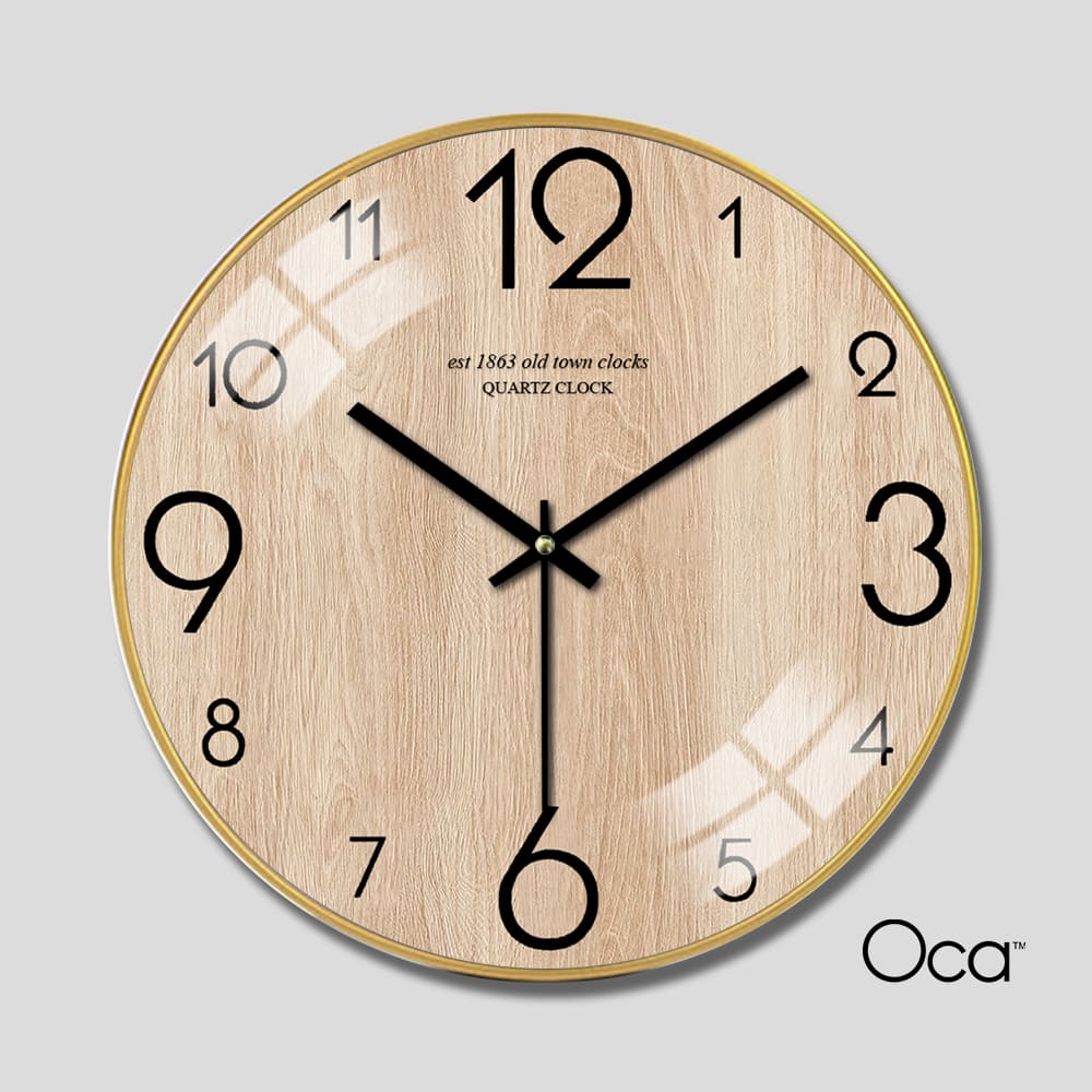 Đồng hồ họa tiết vân gỗ | Tráng gương | Mã D0010 | Oca