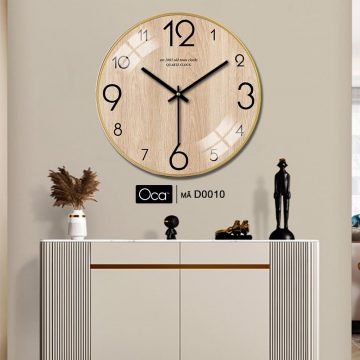 Alternative view of Đồng hồ họa tiết vân gỗ | Tráng gương | Mã D0010 | Oca
