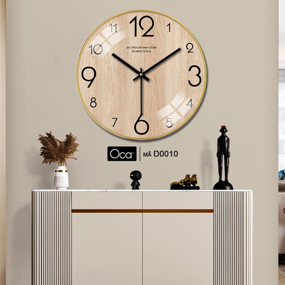 Đồng hồ họa tiết vân gỗ | Tráng gương | Mã D0010 | Oca - Ảnh 2