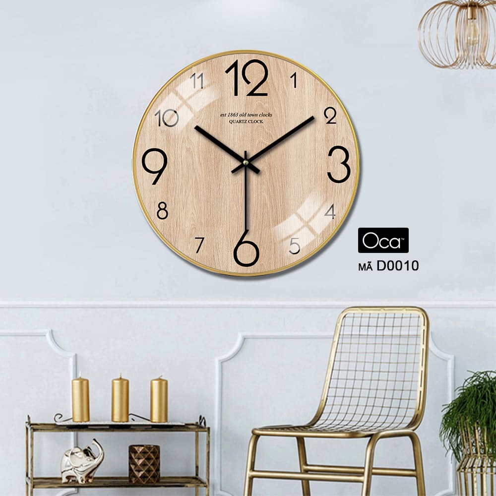 Đồng hồ họa tiết vân gỗ | Tráng gương | Mã D0010 | Oca - Ảnh 3