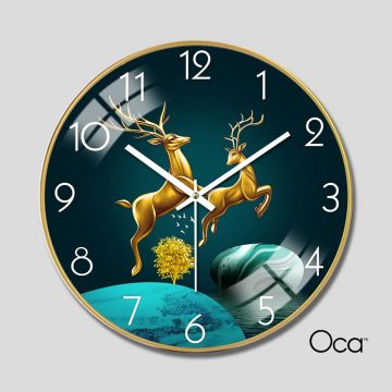 Đồng hồ đôi hươu vượng tài | Tráng gương | Mã D0011 | OCa