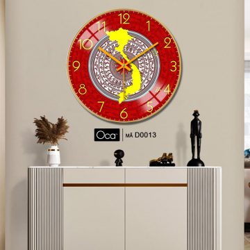 Alternative view of Đồng hồ bản đồ Việt Nam | Tráng gương | Mã D0013 | Oca