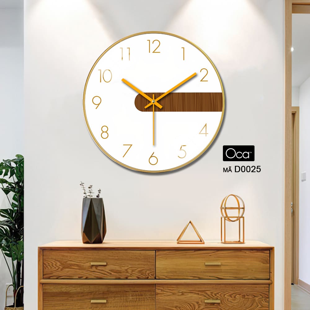 Đồng hồ họa tiết vân gỗ | Tráng gương | Mã D0025 | Oca - Ảnh 2