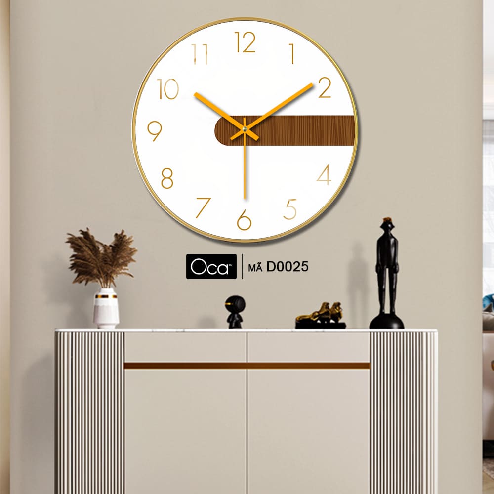 Đồng hồ họa tiết vân gỗ | Tráng gương | Mã D0025 | Oca - Ảnh 4