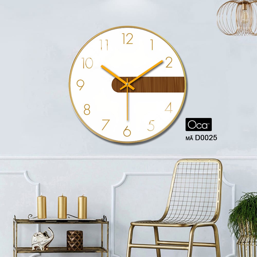 Đồng hồ họa tiết vân gỗ | Tráng gương | Mã D0025 | Oca - Ảnh 3