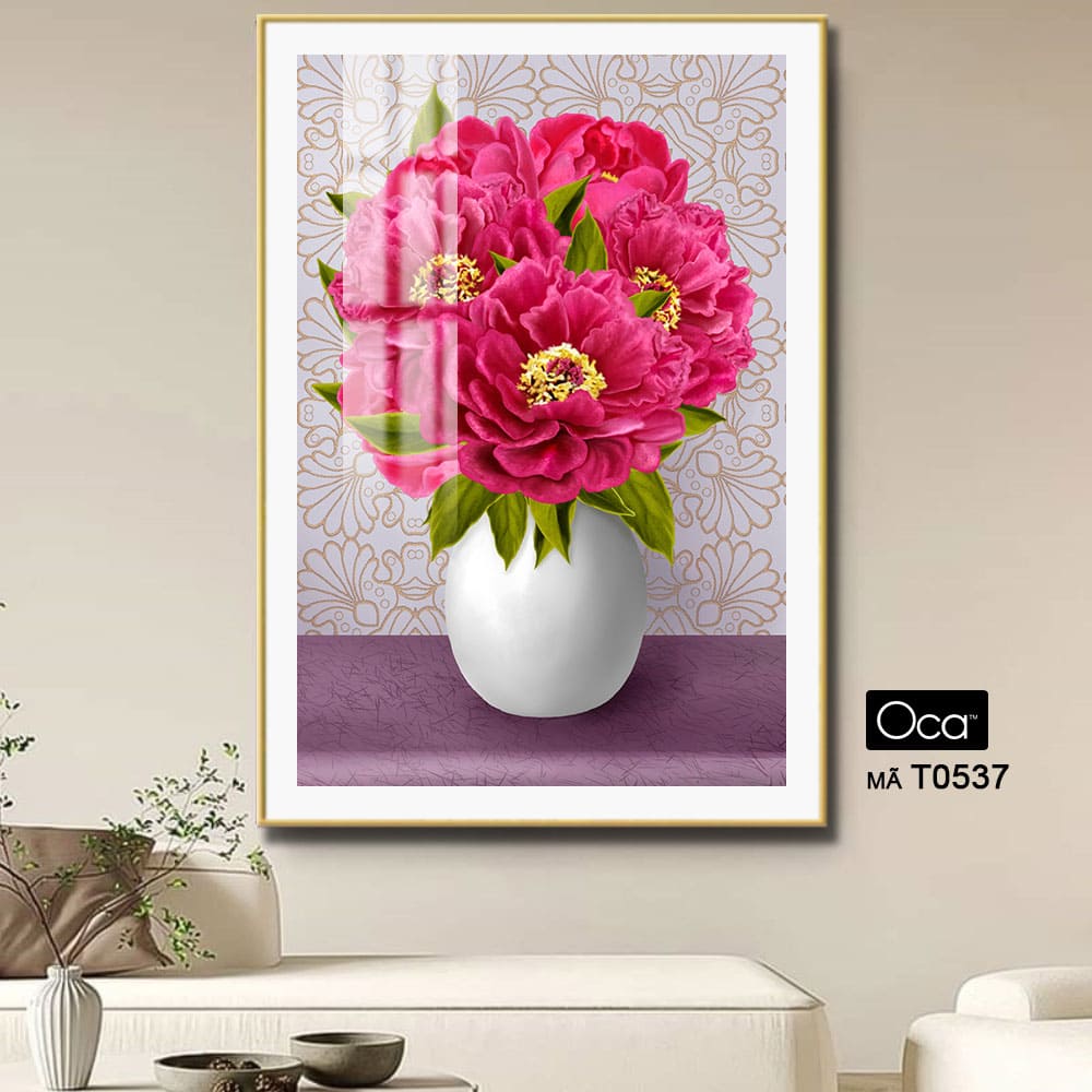 Bình hoa Thược Dược hồng | Mã T0537 | Oca - Ảnh 3