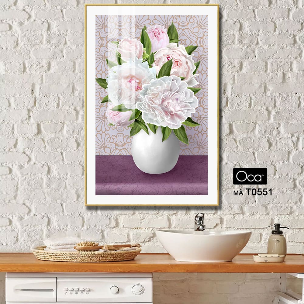 Bình hoa Mẫu Đơn trắng | Mã T0551 | Oca - Ảnh 2