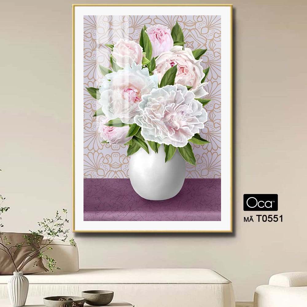 Bình hoa Mẫu Đơn trắng | Mã T0551 | Oca - Ảnh 3