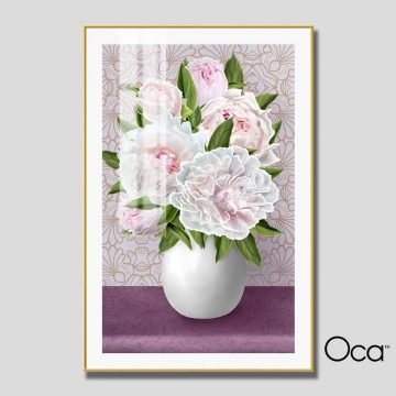 Bình hoa Mẫu Đơn trắng | Mã T0551 | Oca