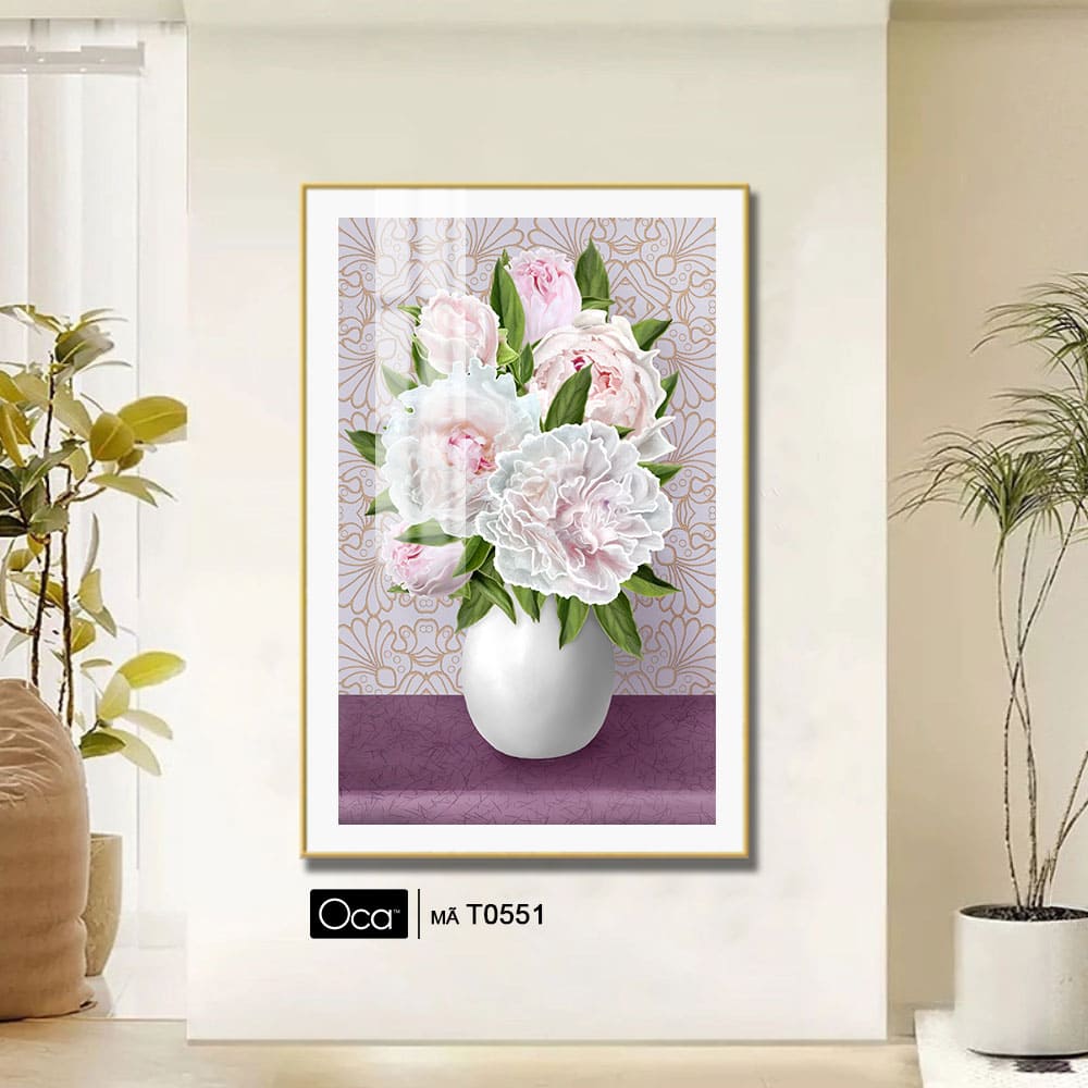Bình hoa Mẫu Đơn trắng | Mã T0551 | Oca - Ảnh 4